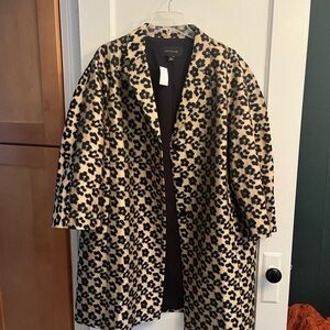Ann Taylor Leopard Print Coat - Black and Tan